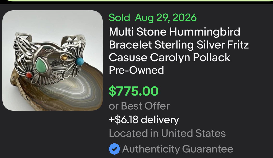 Multi Stone Sterling Silver Hummingbird Bracelet Fritz Casuse Carolyn Pollack