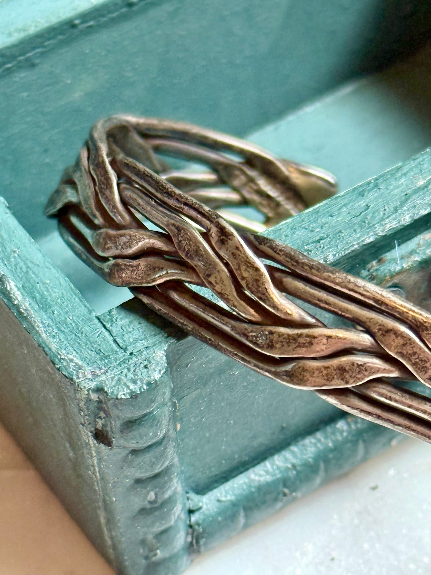 Vintage Taxco Sterling Braided Cuff