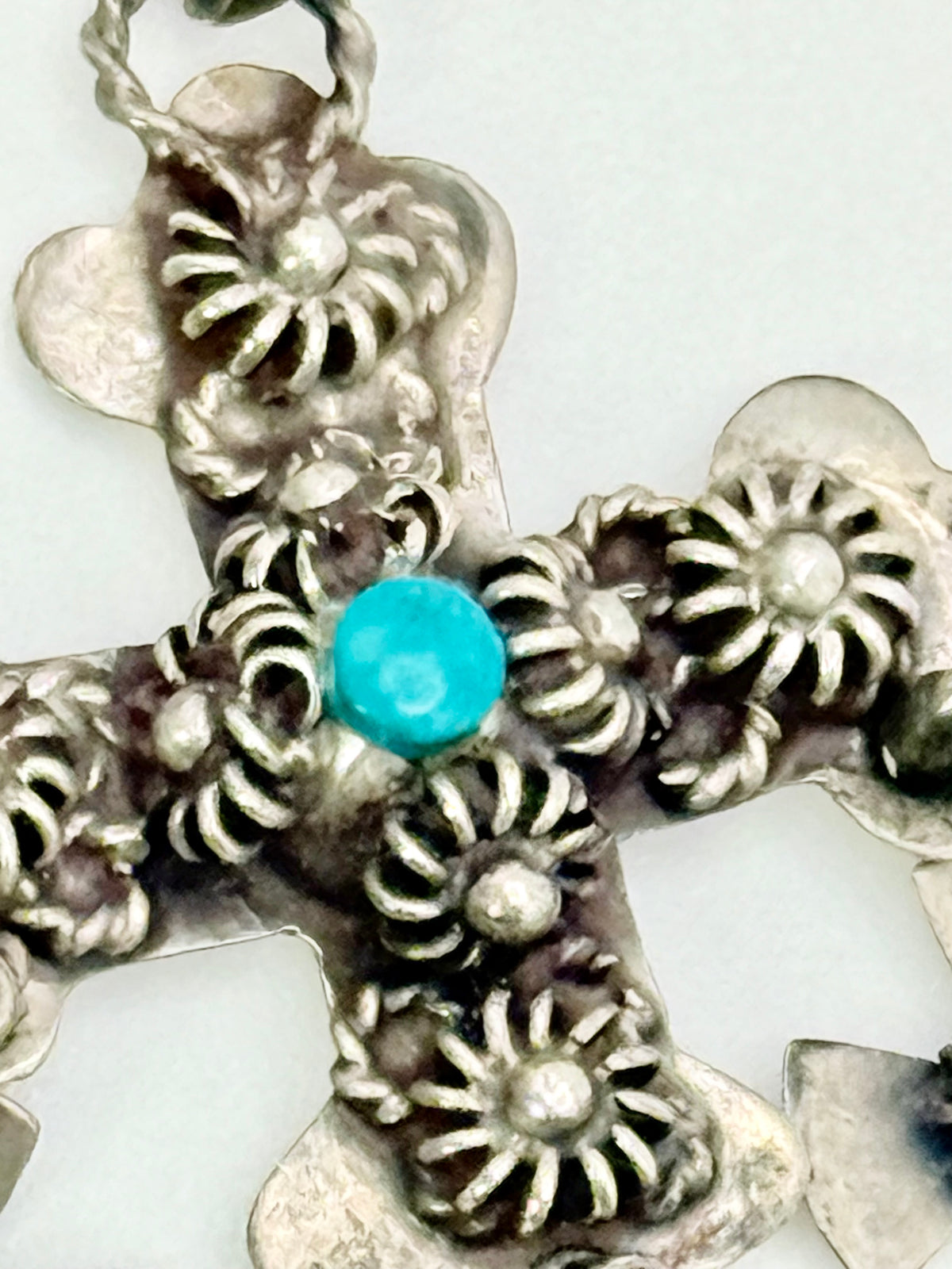 Vintage Sterling Cross Necklace- Mexico