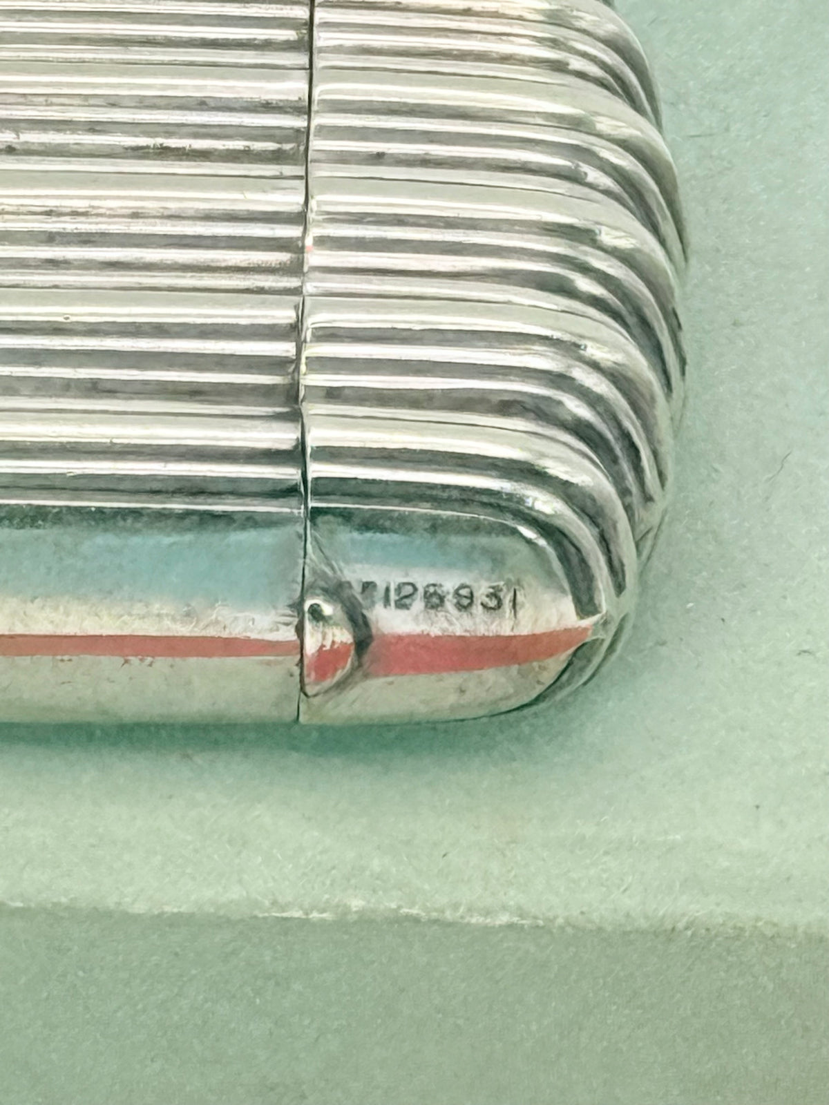 Antique Victorian Fluted Pocket Match Safe Vesta Case - Nickel Silver