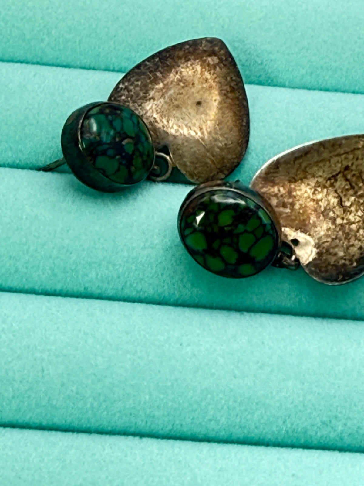 Turquoise With Sterling Heart Earrings