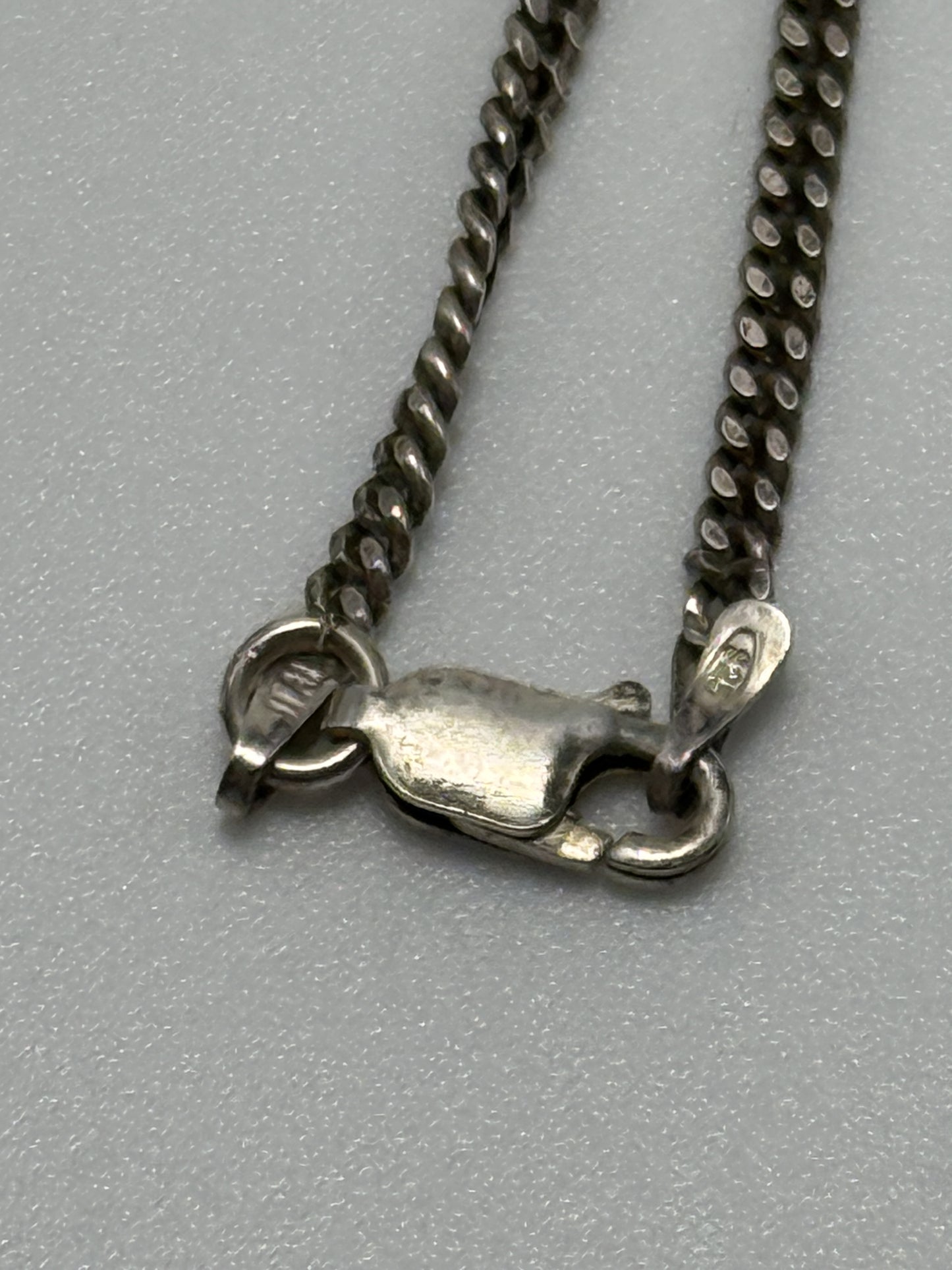 Vintage Navajo Sandcast Sterling Silver Turquoise Cross Necklace