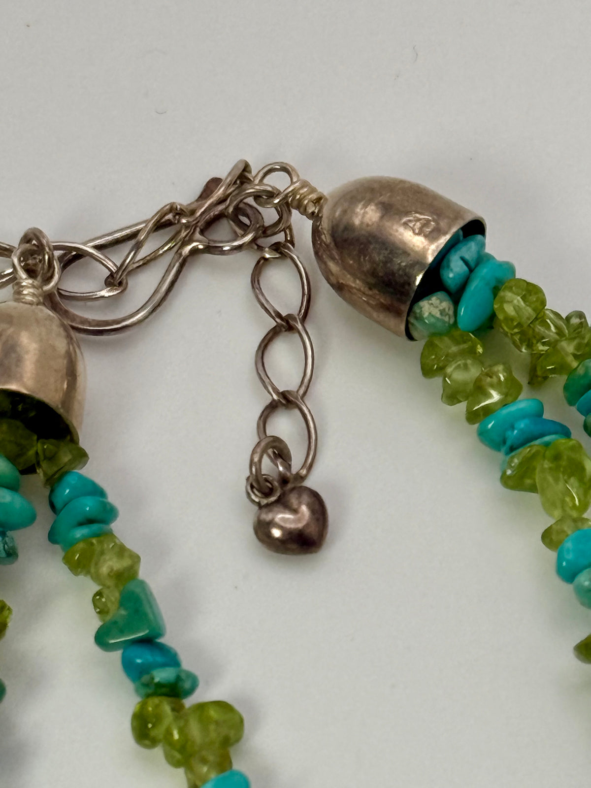 Jay King Dtr Sterling Silver Turquoise & Peridot Nugget Chip 3 Strand