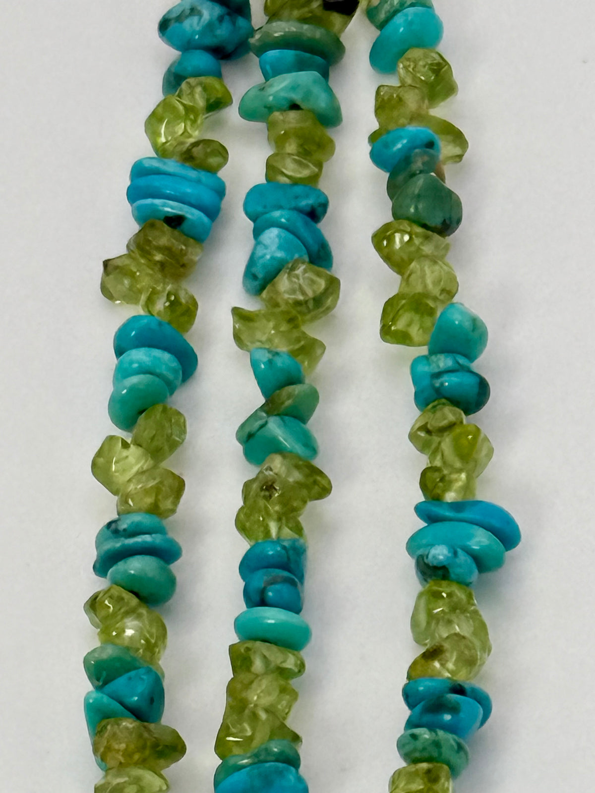 Jay King Dtr Sterling Silver Turquoise & Peridot Nugget Chip 3 Strand