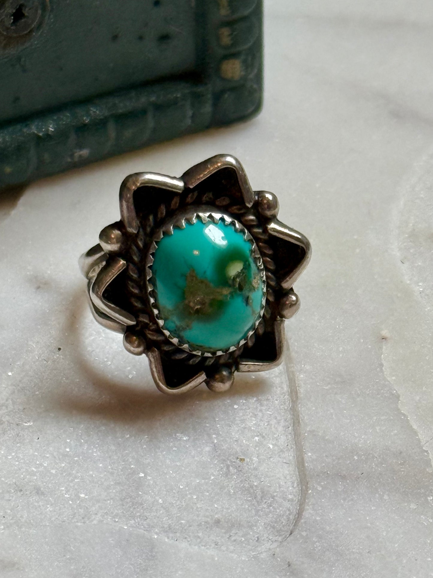 Vintage Native Style Turquoise Ring