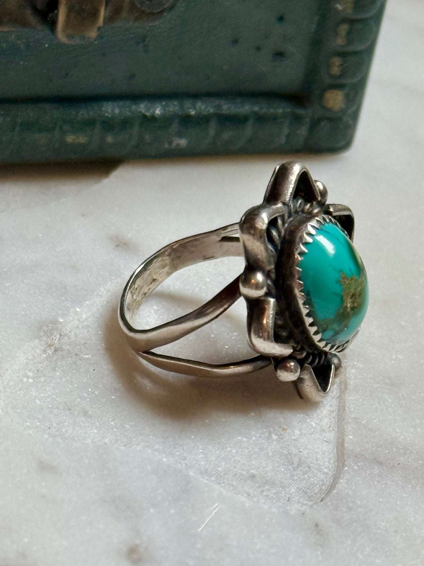 Vintage Native Style Turquoise Ring
