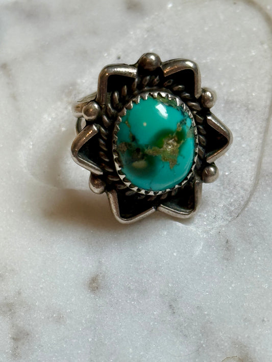 Vintage Native Style Turquoise Ring