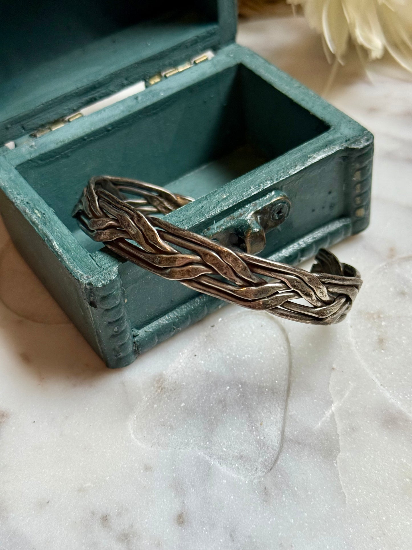 Vintage Taxco Sterling Braided Cuff