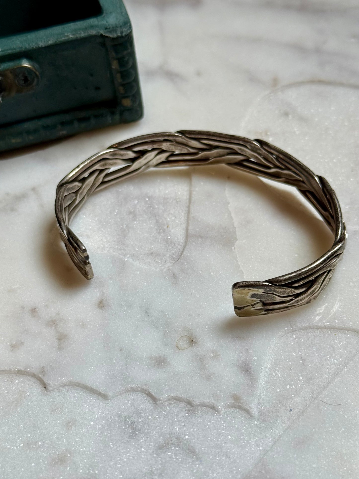 Vintage Taxco Sterling Braided Cuff