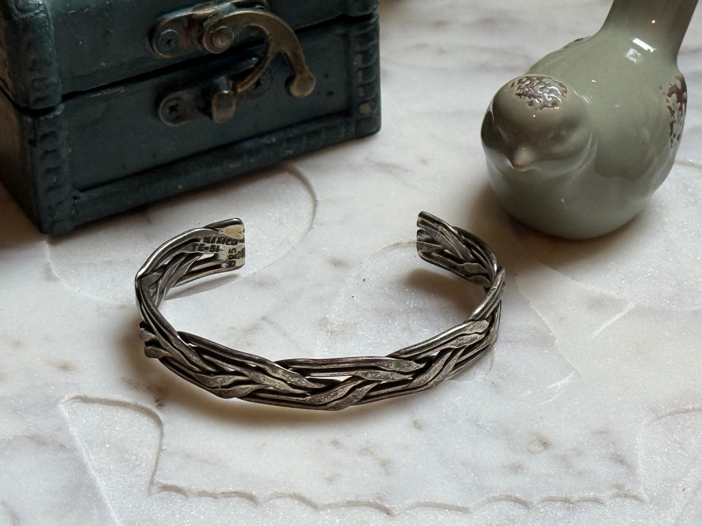 Vintage Taxco Sterling Braided Cuff