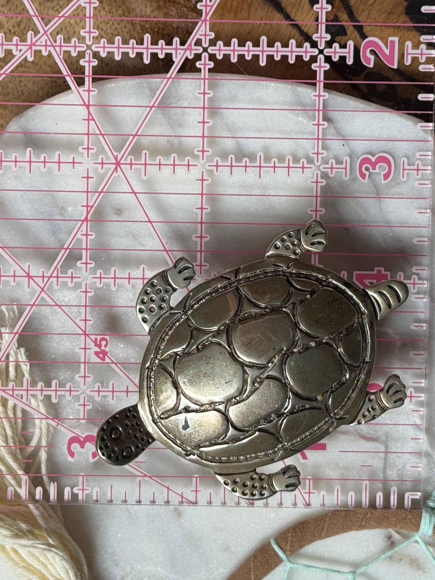 Sterling Turtle Belt Buckle