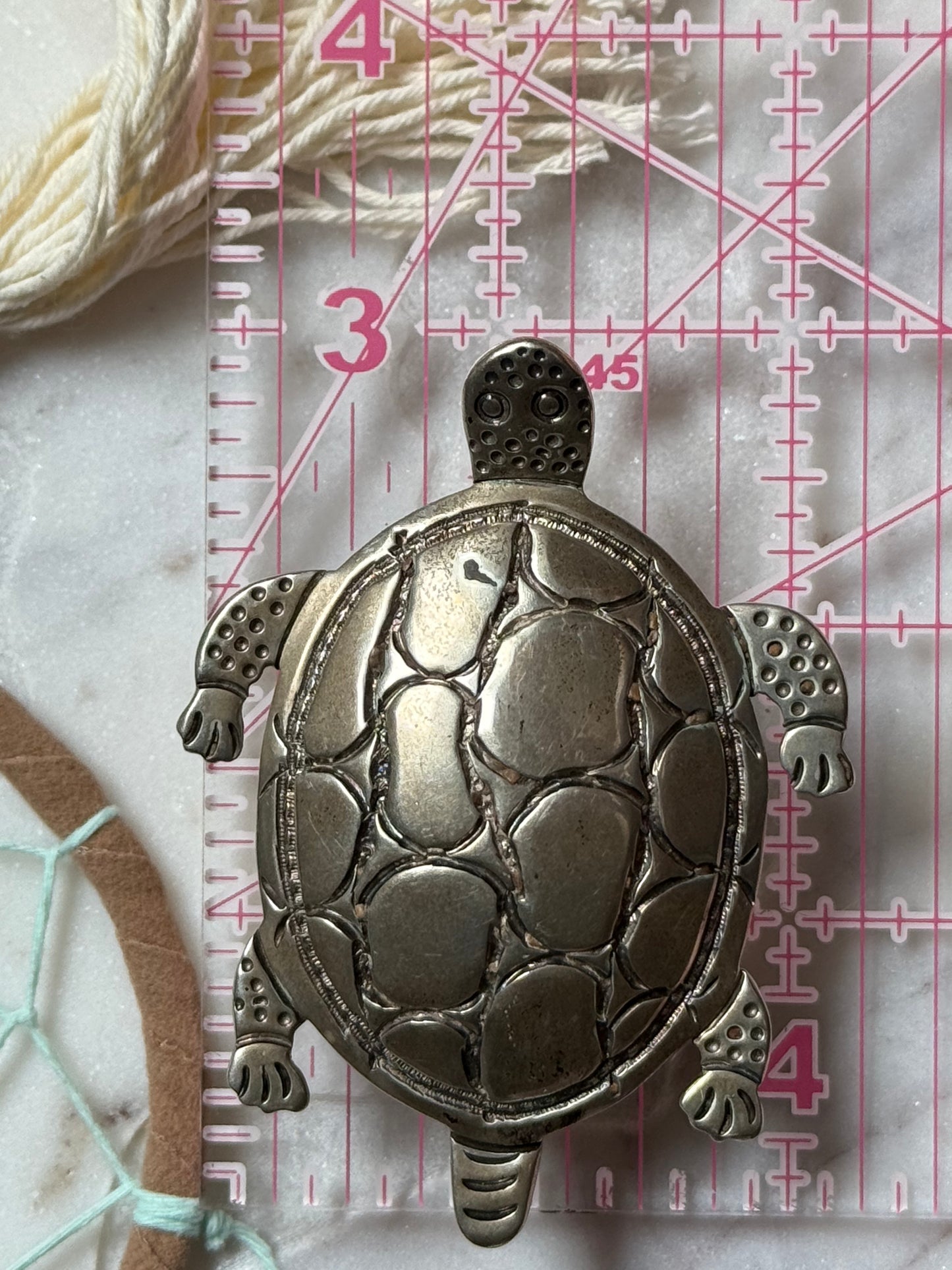 Sterling Turtle Belt Buckle