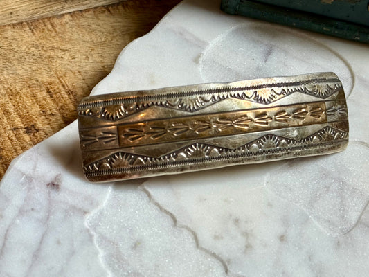 Vintage Two-tone Sterling Large Hair Barrette