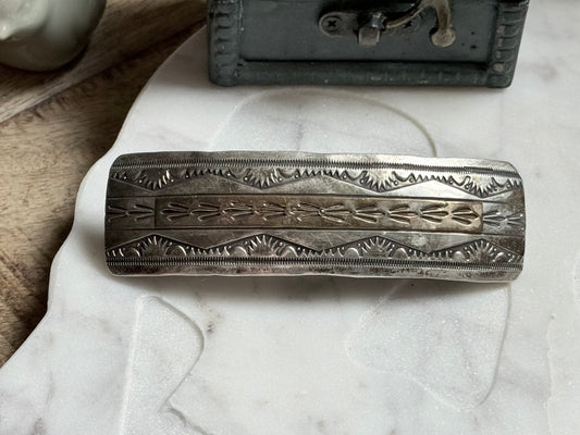 Vintage Two-tone Sterling Large Hair Barrette