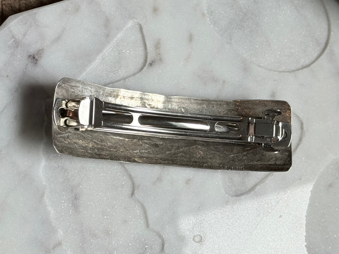 Vintage Two-tone Sterling Large Hair Barrette