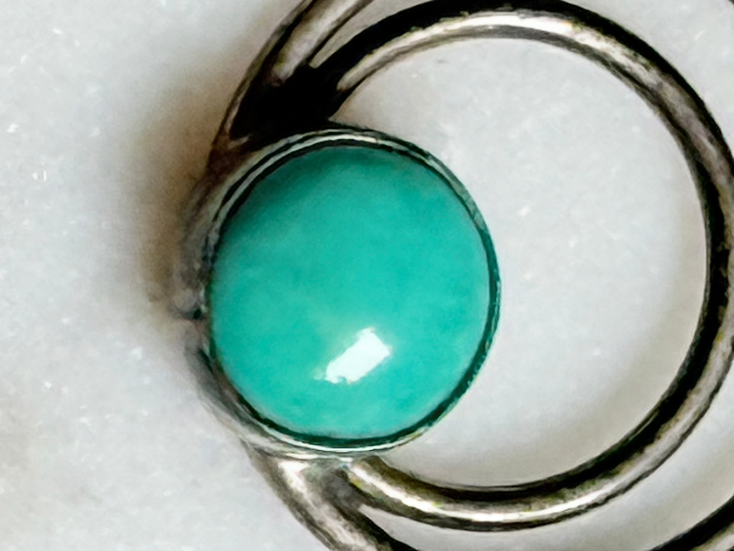 Sterling Turquoise Eccentric Circle Hoops