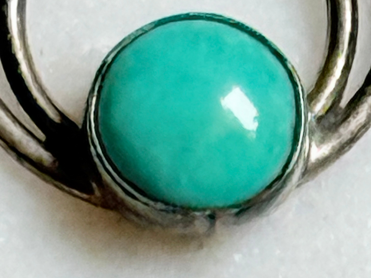 Sterling Turquoise Eccentric Circle Hoops