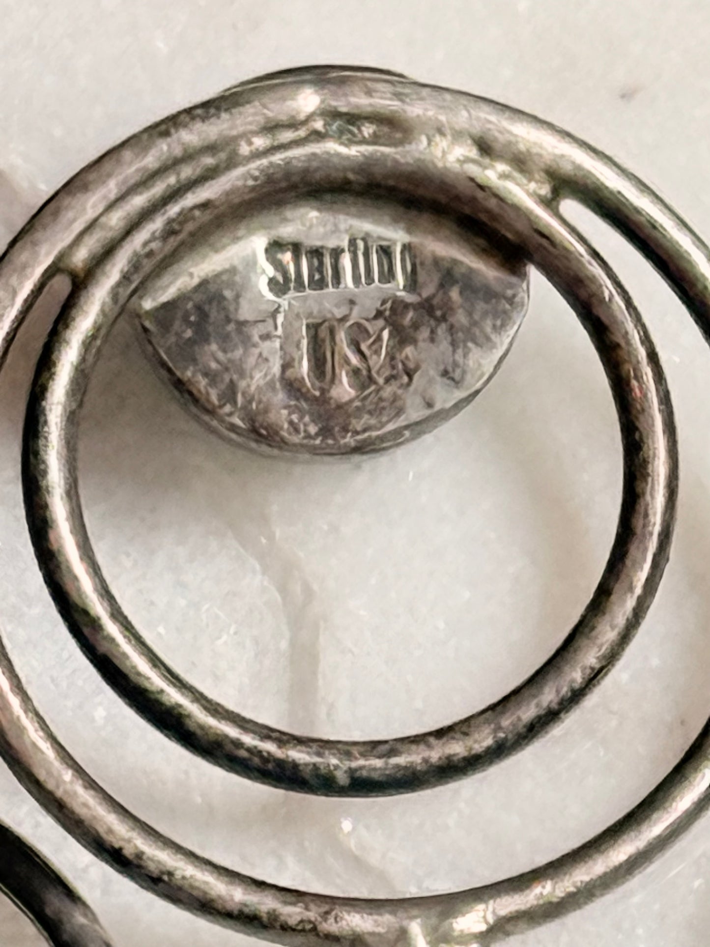 Sterling Turquoise Eccentric Circle Hoops