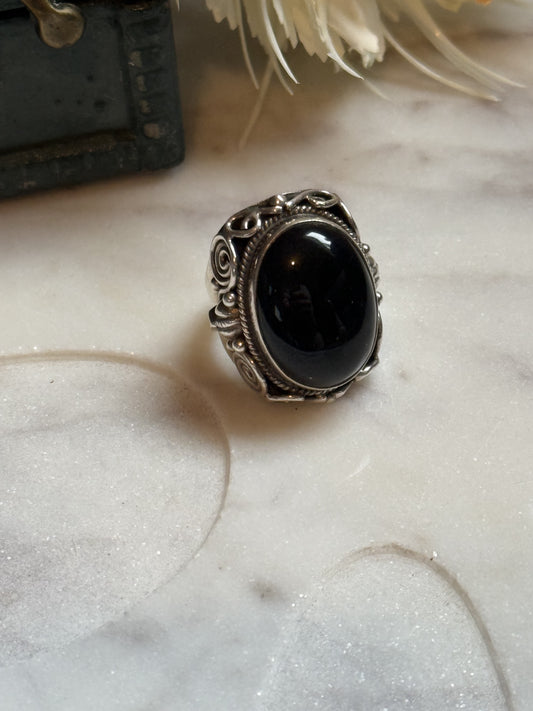 Vintage Onyx Statement Ring